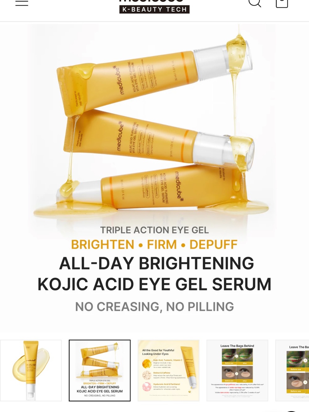 Medicube Kojic Acid Turmeric Vita Eye Gel Serum - Picture 3 of 3